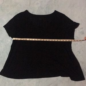 Black Mesh Panel V Neck Tee